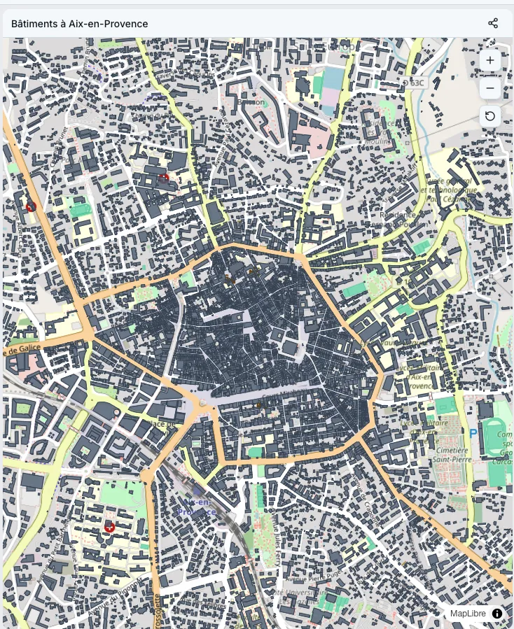 Carte bâtiments cadastraux Aix-en-Provence