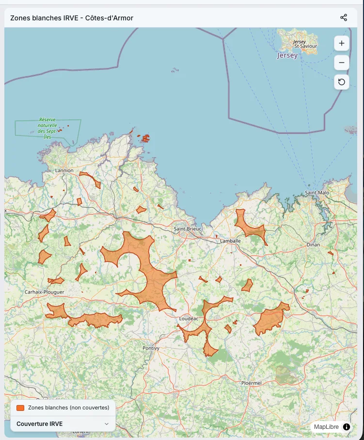 Carte zones blanches