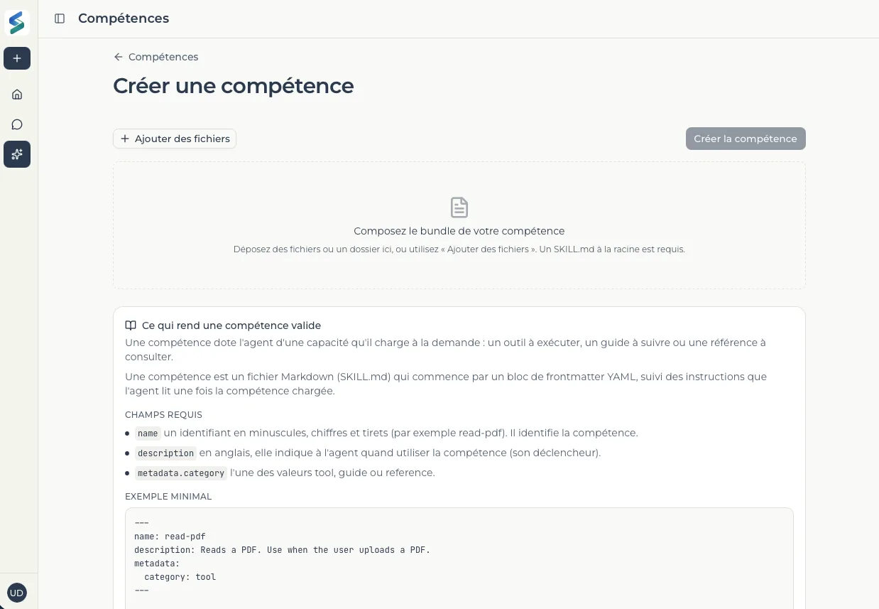 Créer une compétence