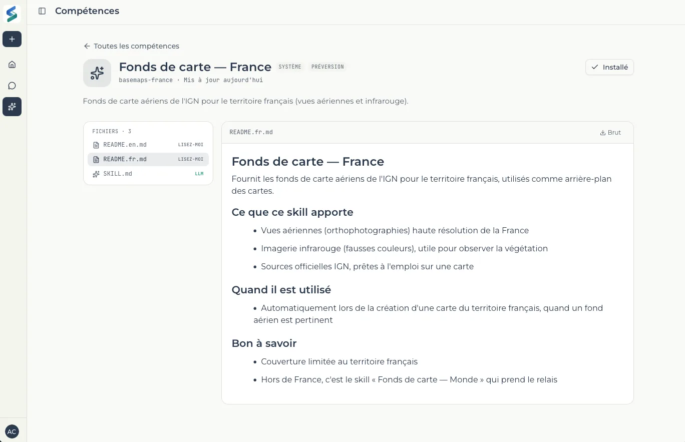 Détail d'une compétence